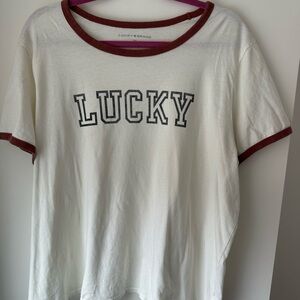 Lucky Brand Cream and Red Tee